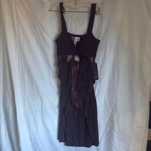 Elegant Brown Sleeveless Dress Betsy & Adam